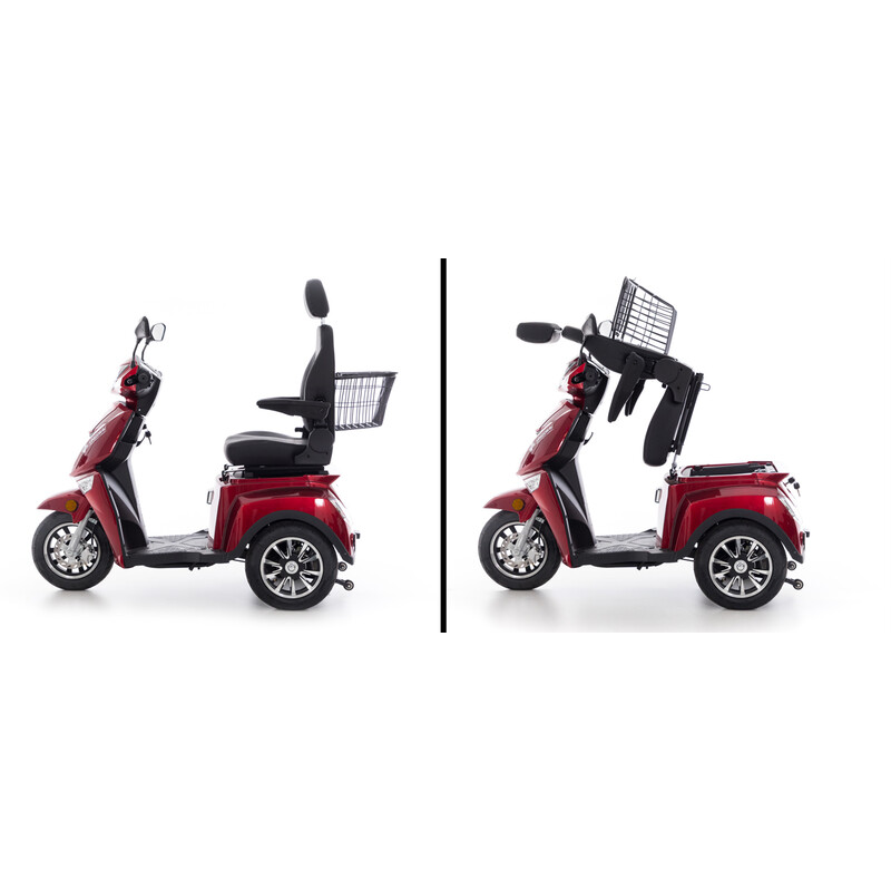 CHAMPION elektromos háromkerekű scooter - 1000 W-os motor, bordó