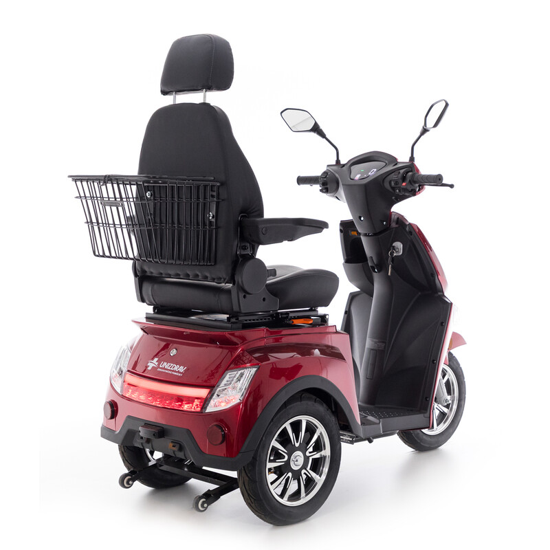 CHAMPION elektromos háromkerekű scooter - 1000 W-os motor, bordó