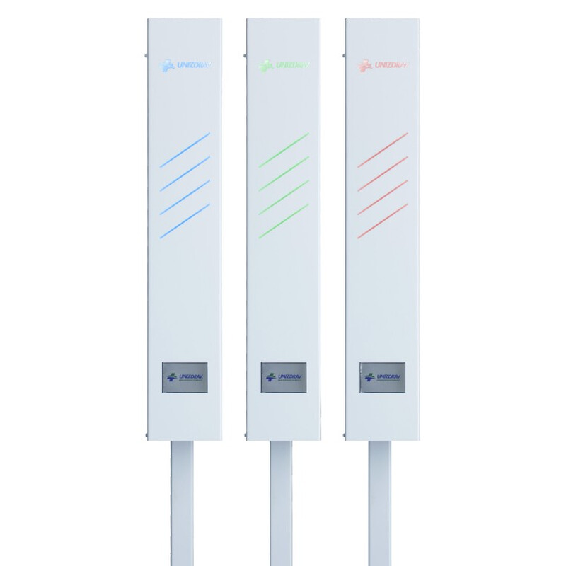 UNIZDRAV zárt germicidlámpa kijelzővel, gördíthető - fehér változat