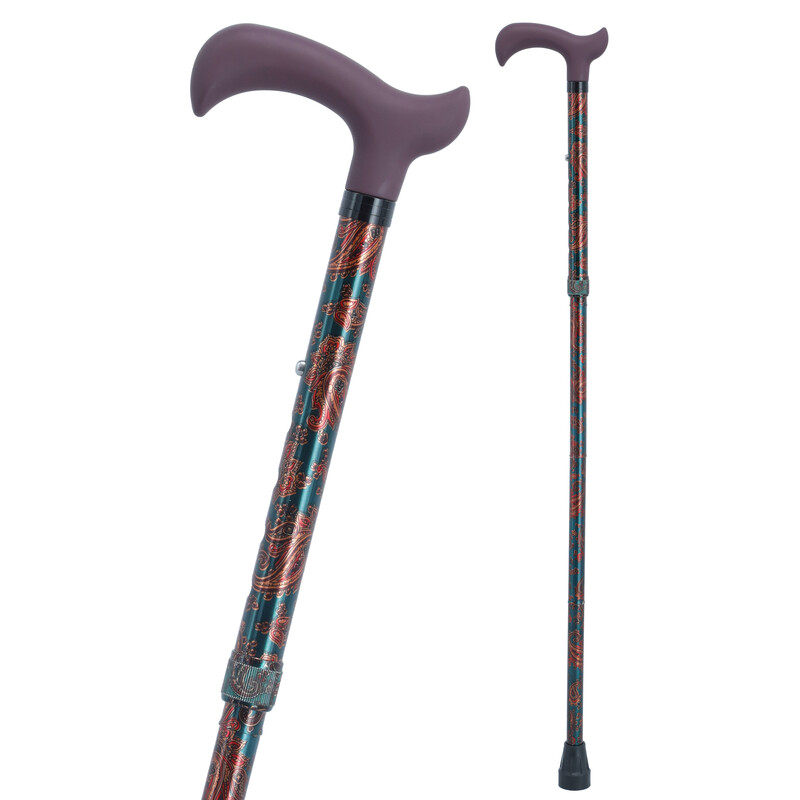 Összecsukható járóbot Derby -zöld mintás