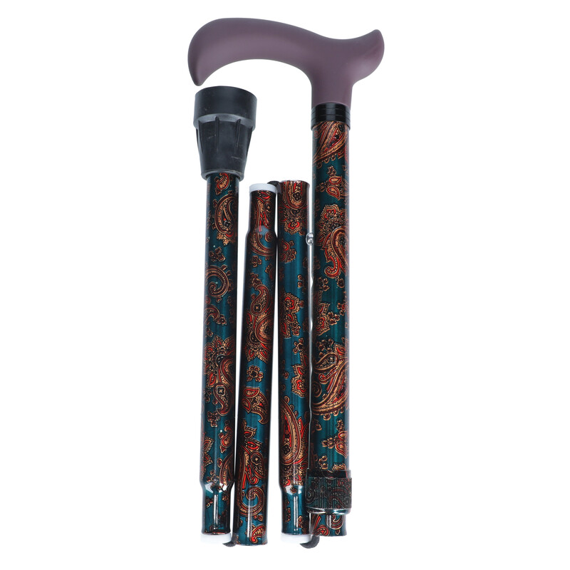 Összecsukható járóbot Derby -zöld mintás