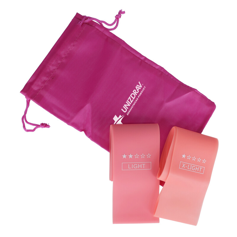 Erősítő gumiszalag készlet rózsaszín - 5 darab