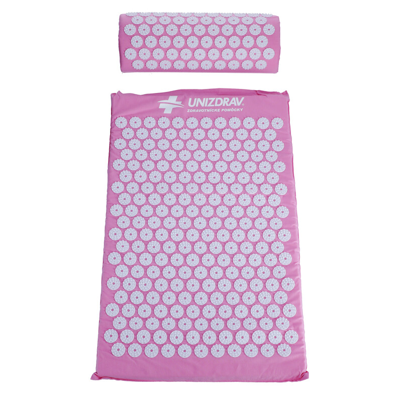 UNIZDRAV Akupresszúrás matrac párnával, rózsaszín