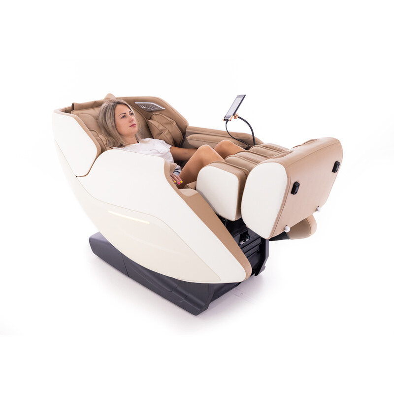 RelaxPro 3D MASSAGER elektromos masszázsfotel, fehér-barna