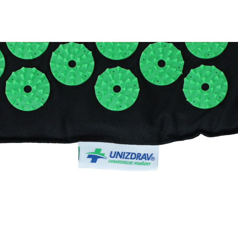UNIZDRAV Akupresszúrás matrac párnával, fekete-zöld