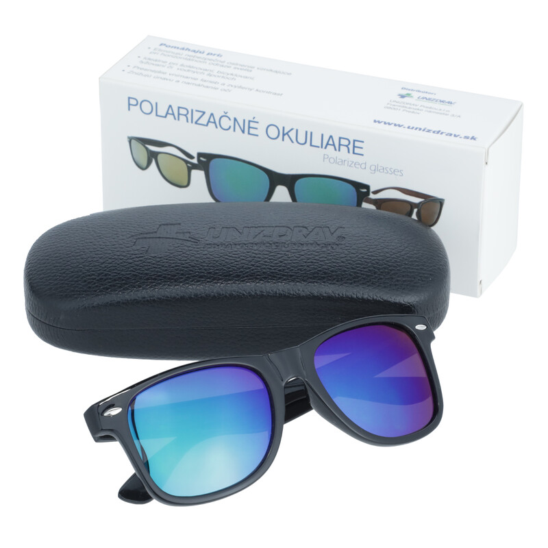 UNIZDRAV polarizált szemüveg - kék + tok, szövet tok és tesztkészlet