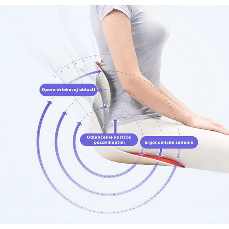 Curble Chair Wider ergonomikus ülőke háttámlával a helyes testtartás érdekében, szürke