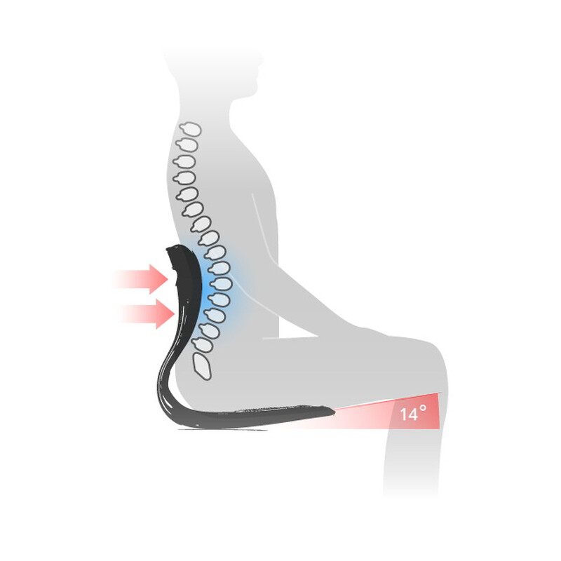 Curble Chair Wider ergonomikus ülőke háttámlával a helyes testtartás érdekében, szürke