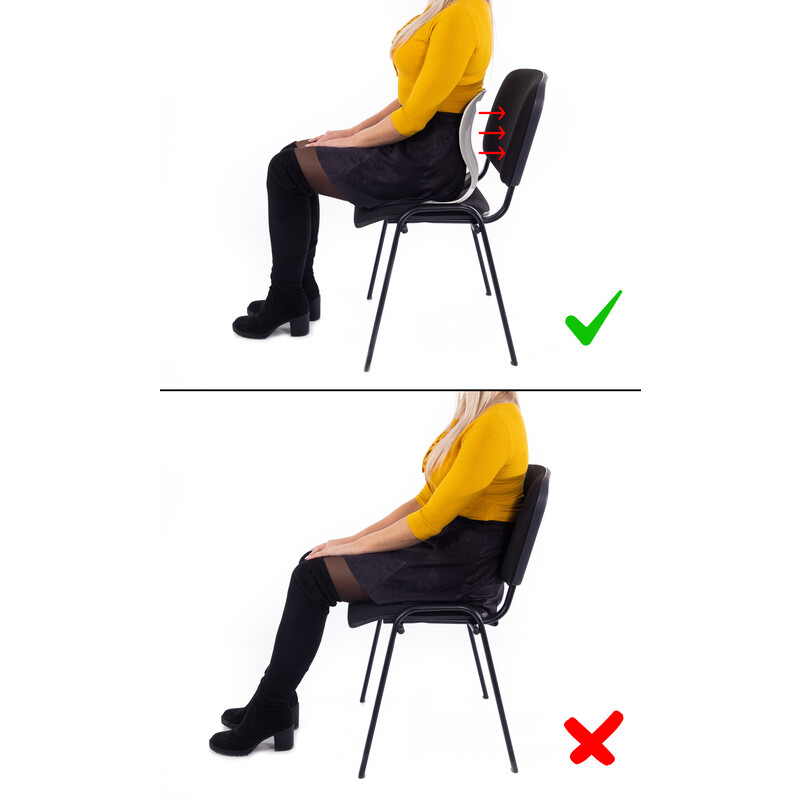 Curble Chair Wider ergonomikus ülőke háttámlával a helyes testtartás érdekében, szürke