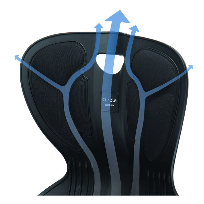 Curble Chair Wider ergonomikus ülőke háttámlával a helyes testtartás érdekében, szürke