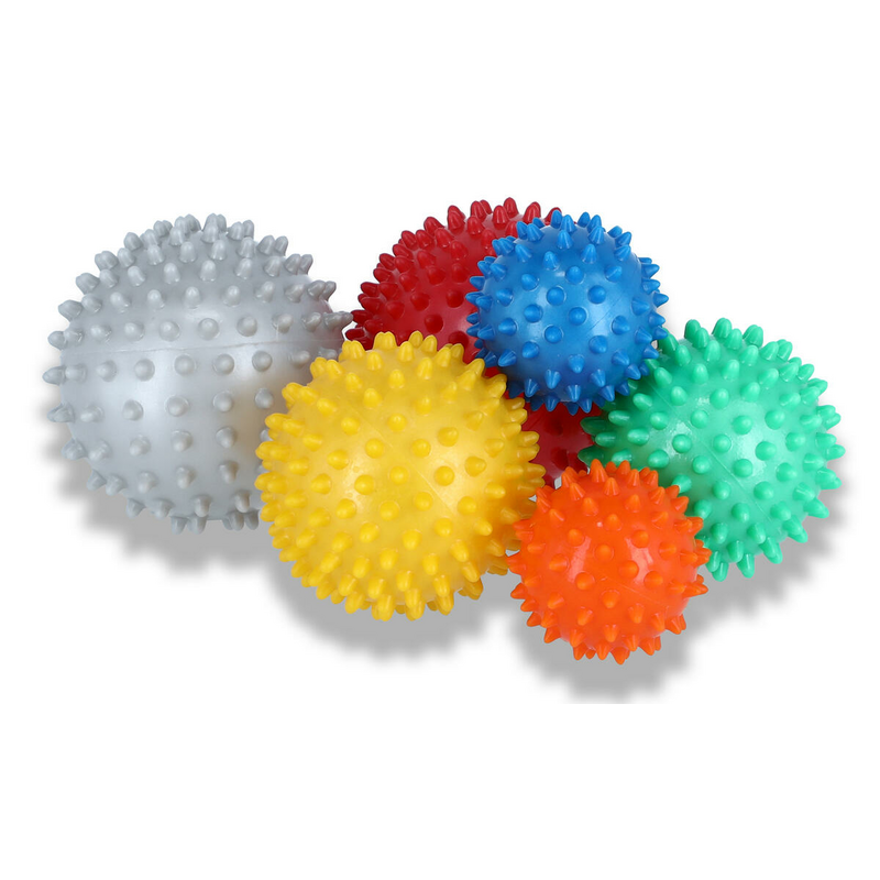 Masszírozó tüskés labda, sárga 8 cm