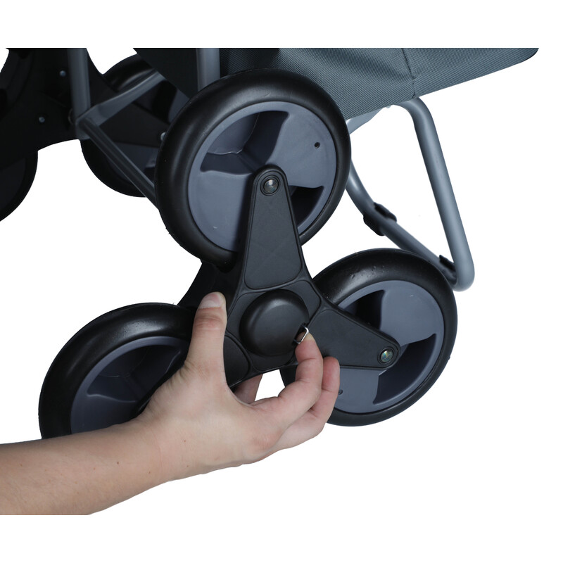 Bevásárló táska kerekekkel, szürke