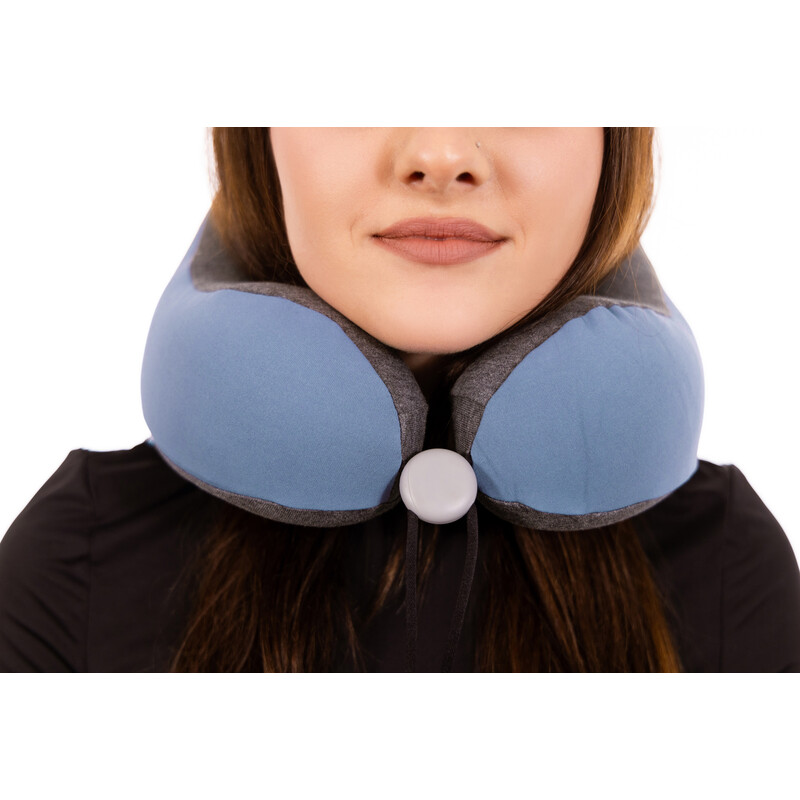 Ergonomikus utazó nyakpárna - memóriahabból, kék