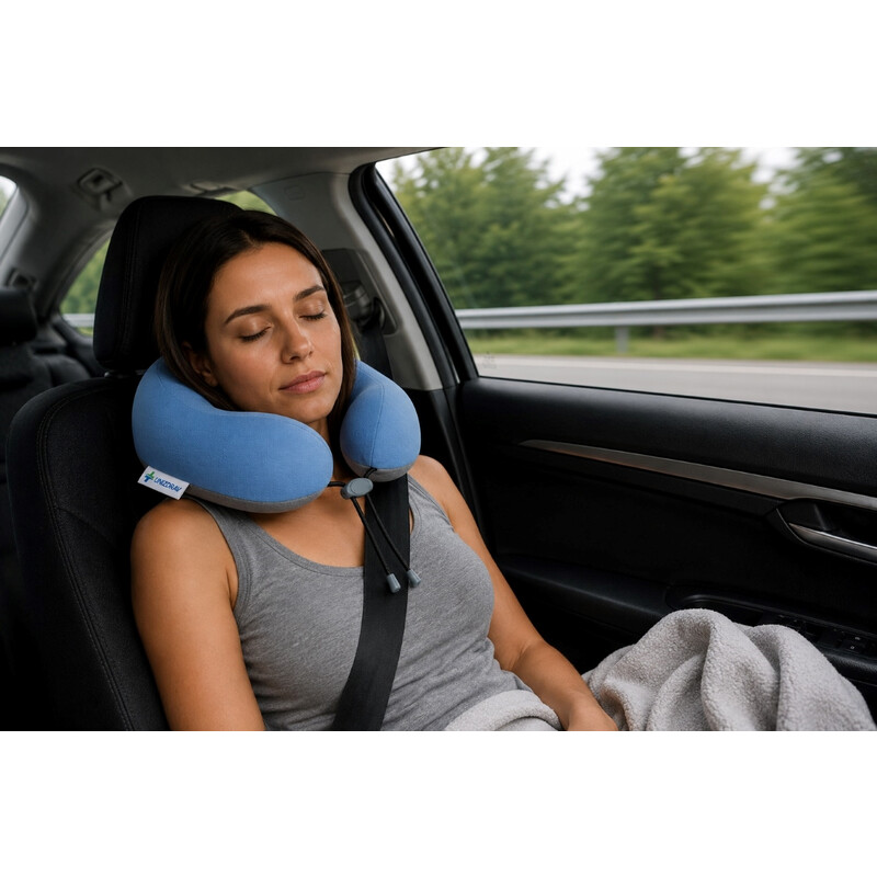 Ergonomikus memóriahabos utazópárna, kék