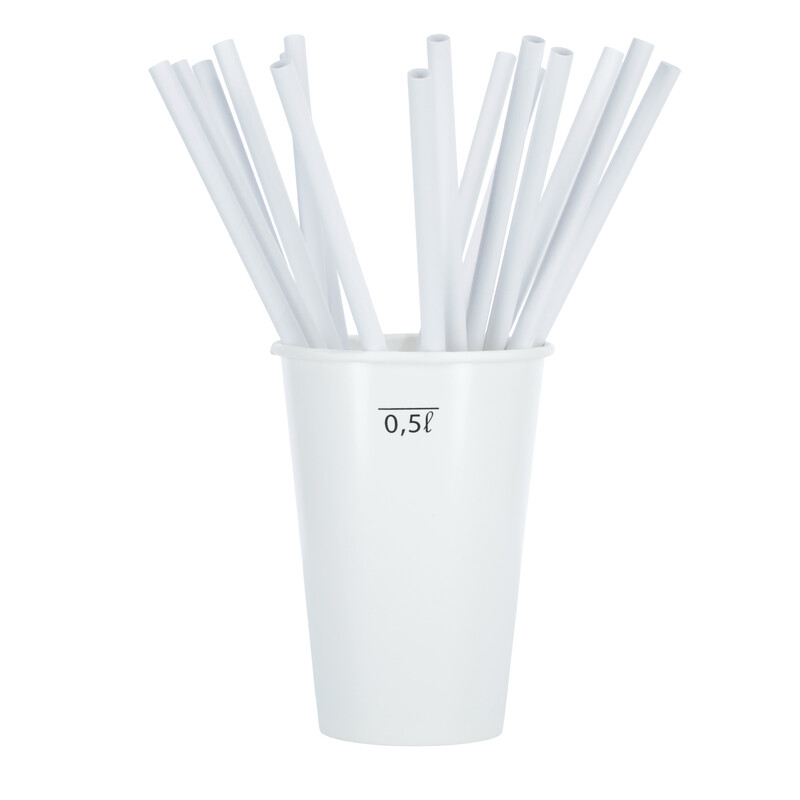 Papír szívószál, 8mm, 100 db, külön csomagolva