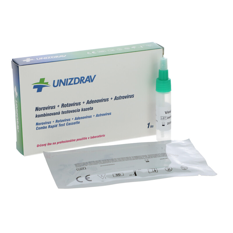 Professzionális teszt Norovírus + Rotavírus + Adenovírus + Astrovírus kombinált kazetta, 1 db