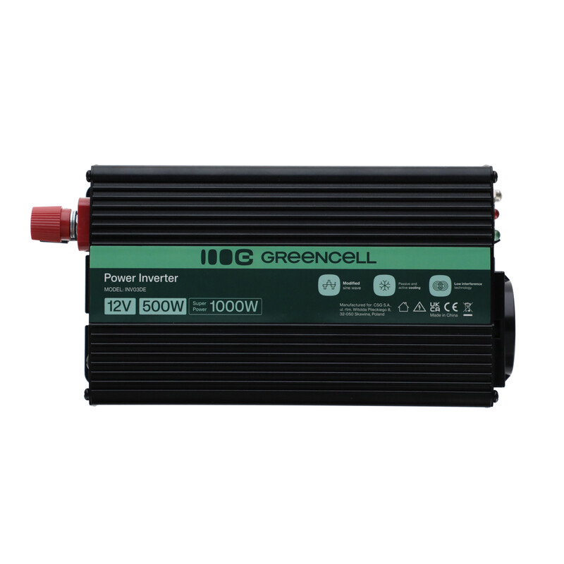 Greencell 500W / 1000W feszültségátalakító autóba, otthoni használatú oxigénkoncentrátorhoz