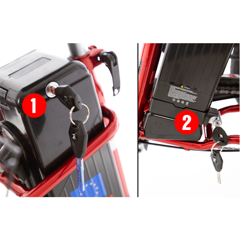 Háromkerekű elektromos kerékpár Tornado ZTECH, piros