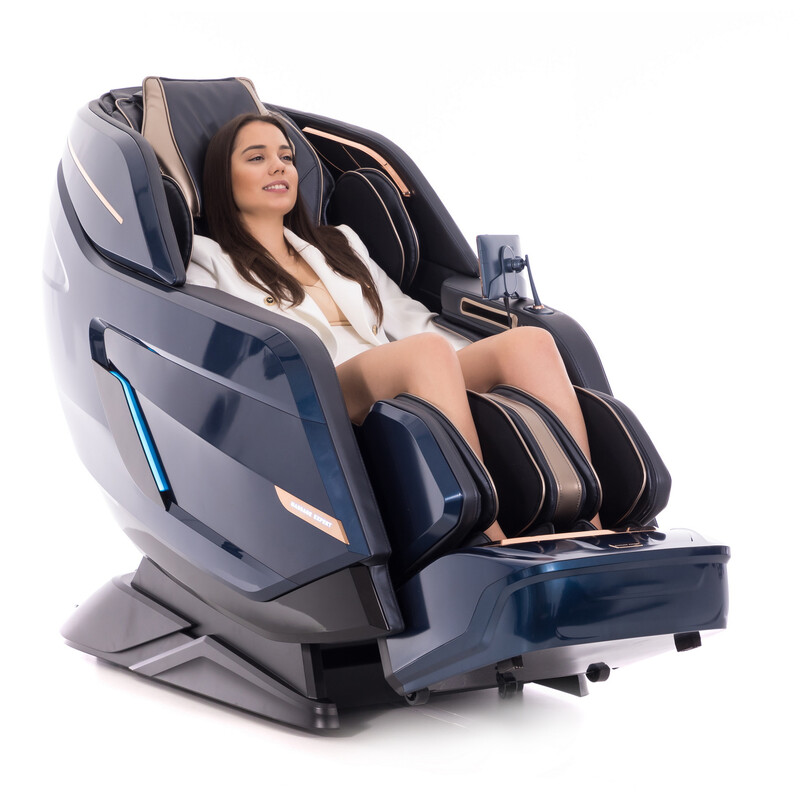 LUX 4D MASSAGER elektromos masszázsfotel, kék-arany (Újszerű darab)