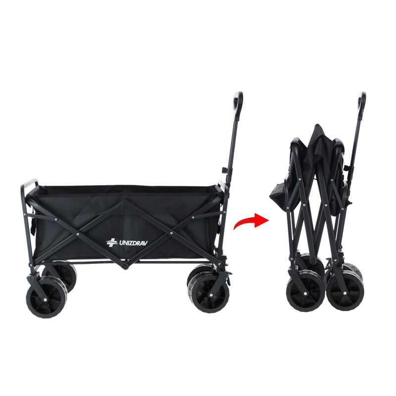 Összecsukható UNIZDRAV szállító kocsi extra teherbírással akár 150 kg-ig