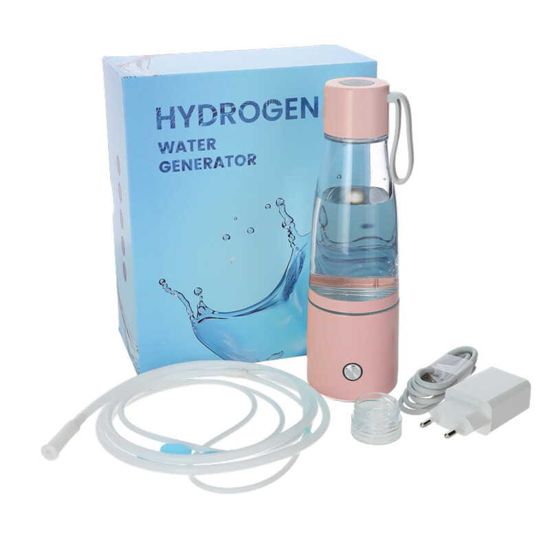 Palack hidrogénes víz előállításához, rózsaszín