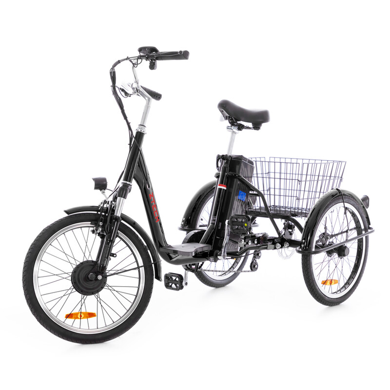 Háromkerekű elektromos kerékpár Tornado ZTECH, fekete