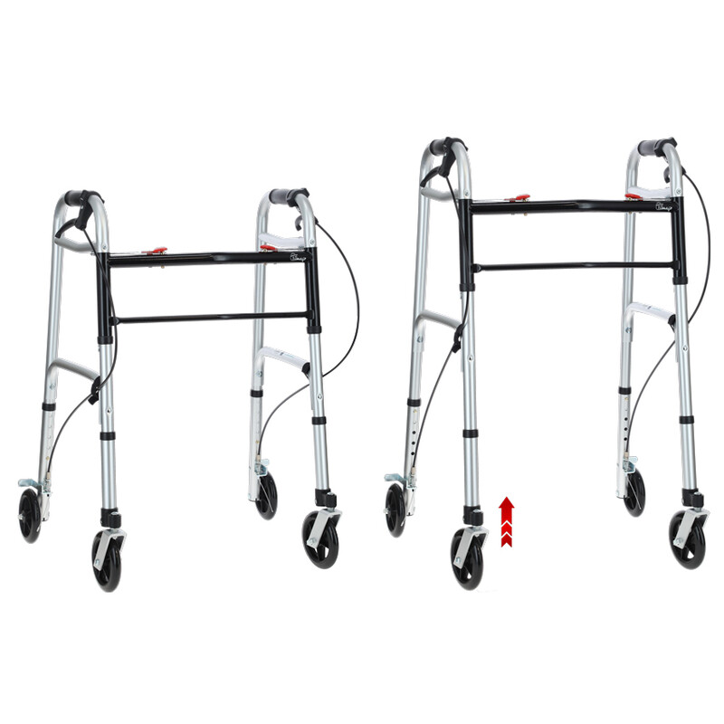 Összecsukható járókeret kerekekkel