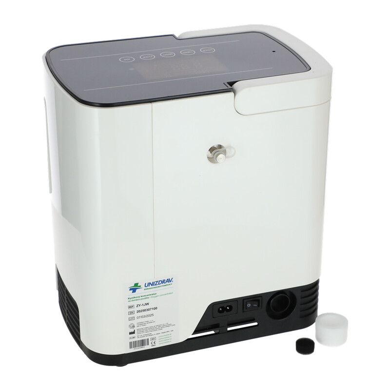 Oxigénkoncentrátor hangkimenettel UNIZDRAV, 7 l/perc, fehér