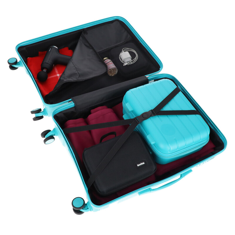 Utazóbőrönd, türkiz színben