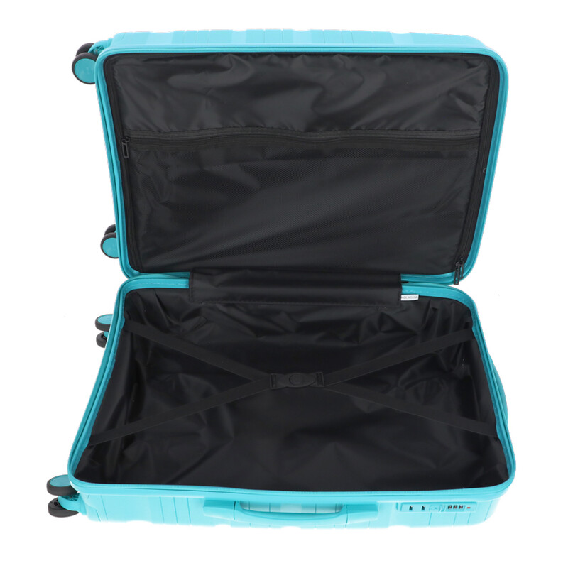 Utazóbőrönd, türkiz színben