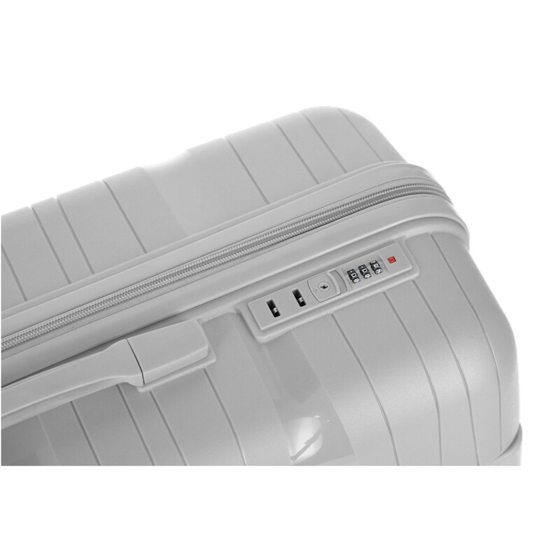 Utazóbőrönd, szürke színben