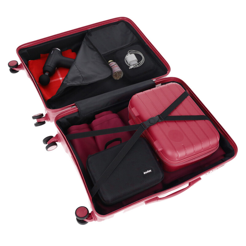 Utazóbőrönd, bordó színben