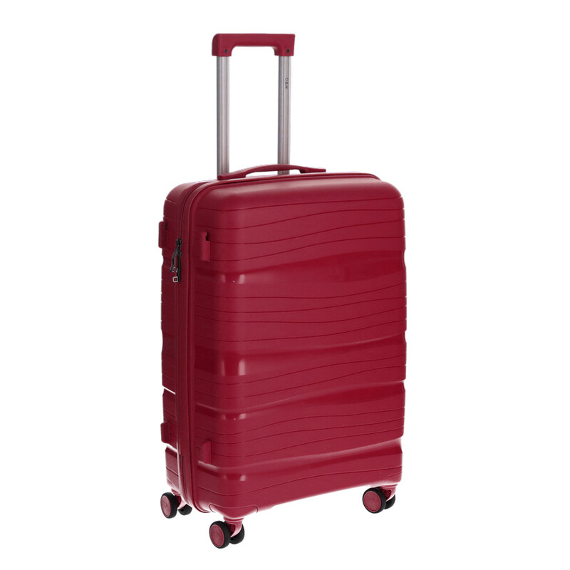 Utazóbőrönd, bordó színben
