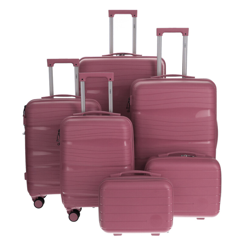 Utazóbőrönd, fáradt rózsaszín