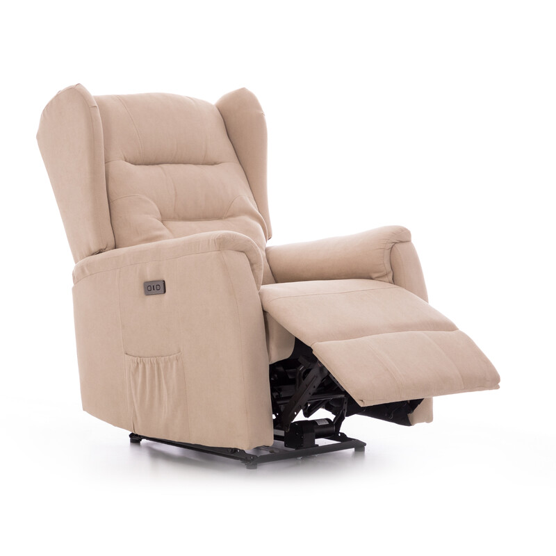 COMFORT relaxációs, dönthető füles fotel masszázs- és fűtésfunkcióval, bézs szövet