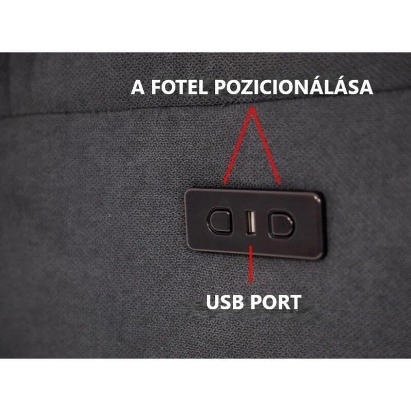 COMFORT relaxációs, dönthető fotel masszázs- és fűtésfunkcióval, antracit színű