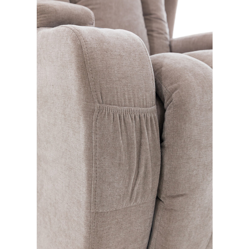 Relaxációs állítható fotel, sötétbézs szövet