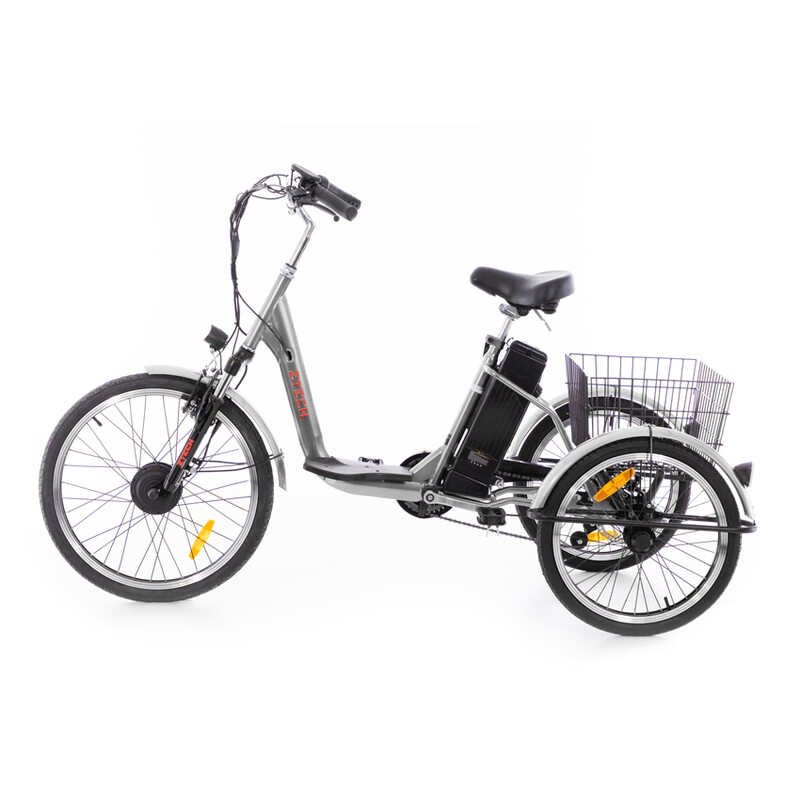 Háromkerekű elektromos kerékpár Tornado ZTECH, ezüst