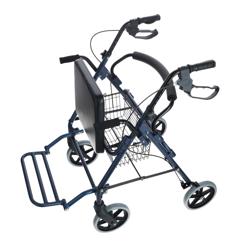 Könnyű szerkezetű rollátor UNIZDRAV Light lábtartóval, kék