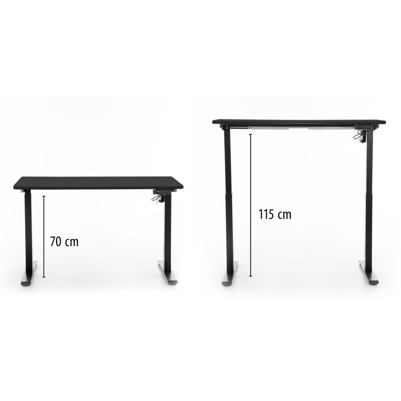 UNIZDRAV állítható magasságú íróasztal 120x60 cm, fekete