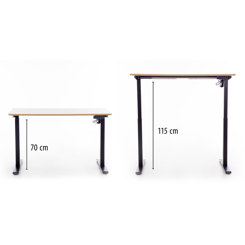UNIZDRAV állítható magasságú íróasztal 120x60 cm, barna tölgyfa