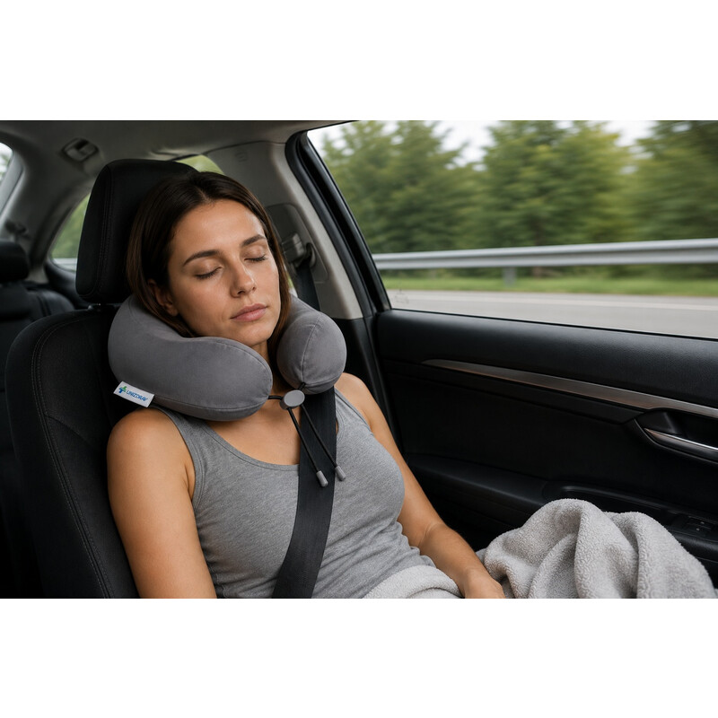 Ergonomikus memóriahabos utazópárna, antracit