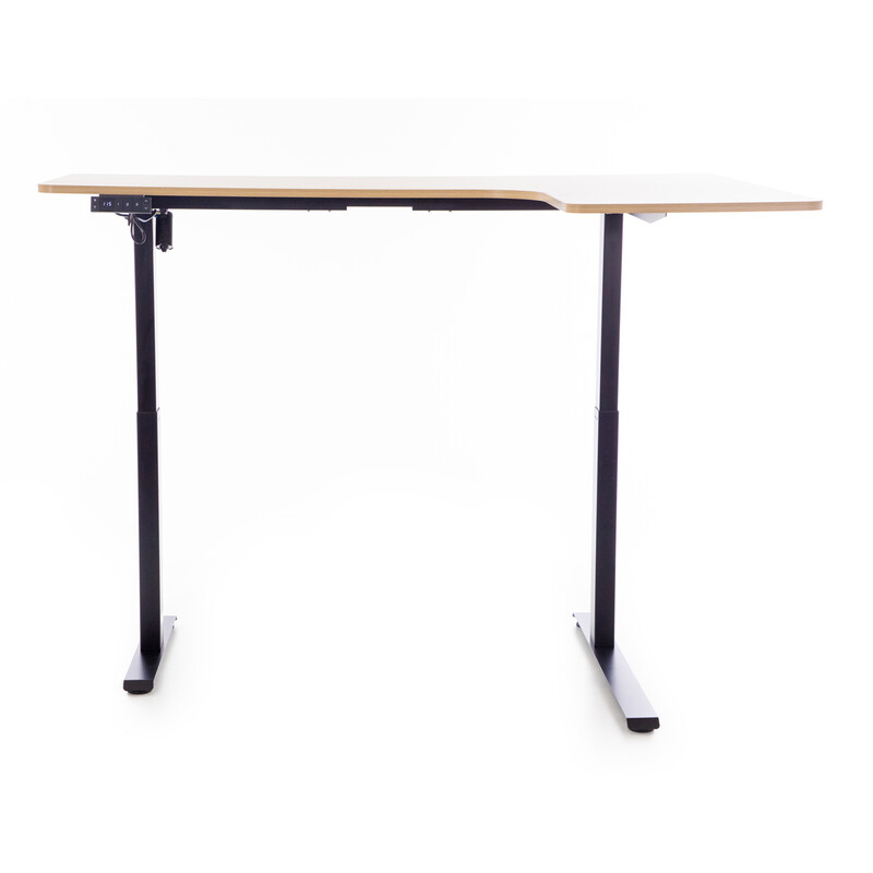 Állítható magasságú sarok íróasztal UNIZDRAV 160×110 cm, barna tölgyfa – jobb oldali kivitel