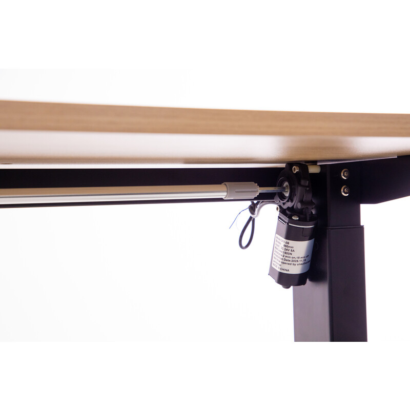 Állítható magasságú sarok íróasztal UNIZDRAV 160×110 cm, barna tölgyfa – jobb oldali kivitel