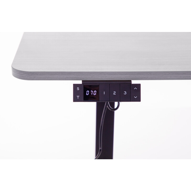 Állítható magasságú sarok íróasztal UNIZDRAV 160×110 cm, szürke – jobb oldali kivitel