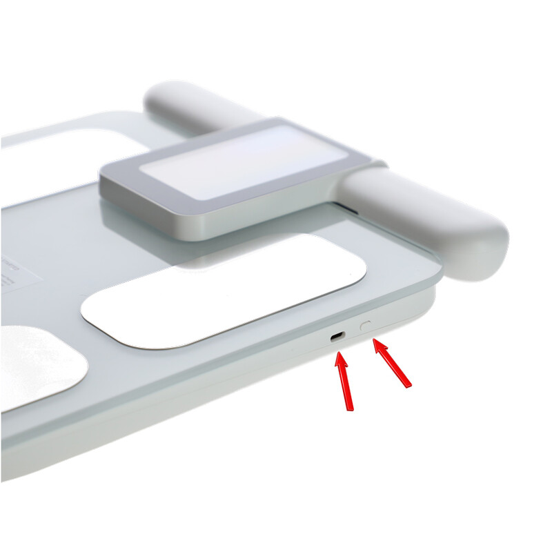 Professzionális SMART mérleg testelemző funkcióval és LED kijelzővel a fogantyún + mobil alkalmazás és Bluetooth (Felbontott darab)