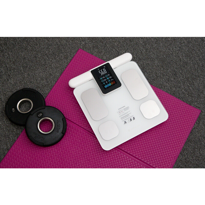 Professzionális SMART mérleg testelemző funkcióval és LED kijelzővel a fogantyún + mobil alkalmazás és Bluetooth (Felbontott darab)