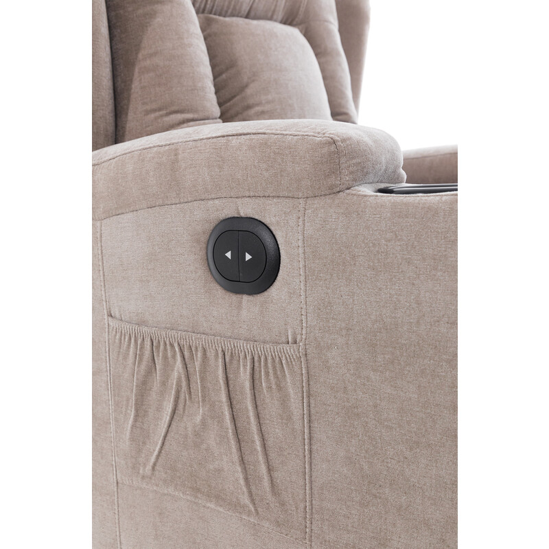 Relaxációs állítható fotel, sötétbézs szövet (Kibontott darab)