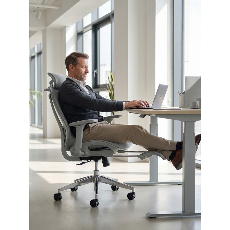 Ergonomikus irodai szék lábtartóval UNIZDRAV