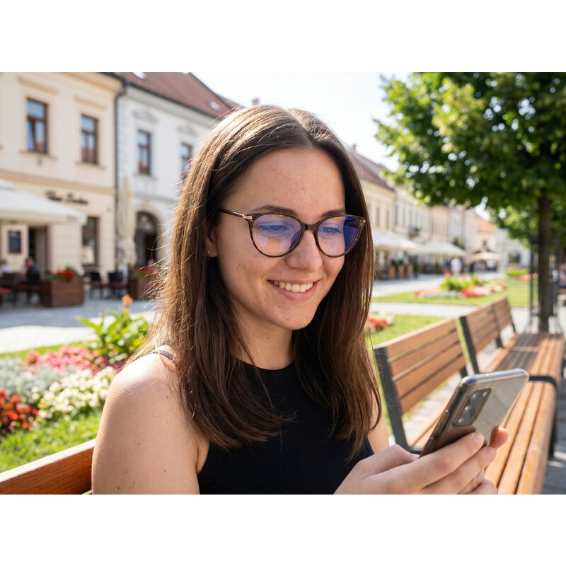 Kékfényszűrő szemüveg UNIZDRAV Urban Style + tok, tárolózsák és tesztkészlet